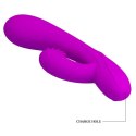 Wibrator z masażerem łechtaczki z wypustkami 19cm Wibrator z masażerem łechtaczki z wypustkami 19cm