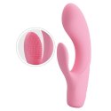 Wibrator z masażerem łechtaczki i wypustkami 15cm Wibrator z masażerem łechtaczki i wypustkami 15cm
