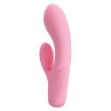 Wibrator z masażerem łechtaczki i wypustkami 15cm Wibrator z masażerem łechtaczki i wypustkami 15cm