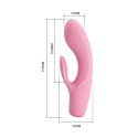 Wibrator z masażerem łechtaczki i wypustkami 15cm Wibrator z masażerem łechtaczki i wypustkami 15cm