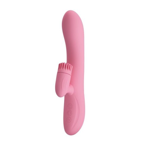 Wibrator z obrotowym masażerem łechtaczki 20cm usb Wibrator z obrotowym masażerem łechtaczki 20cm usb