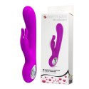 Wibrator z podwójnym masażerem łechtaczki 19cm Wibrator z podwójnym masażerem łechtaczki 19cm