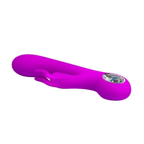 Wibrator z podwójnym masażerem łechtaczki 19cm Wibrator z podwójnym masażerem łechtaczki 19cm