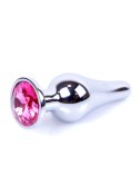 Stalowy korek analny plug do anusa kryształek 9cm Stalowy korek analny plug do anusa kryształek 9cm
