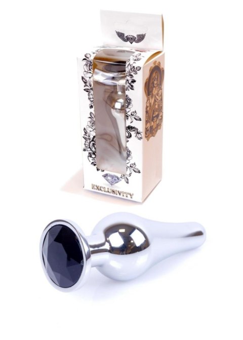 Stalowy korek analny plug do anusa kryształek 9cm Stalowy korek analny plug do anusa kryształek 9cm