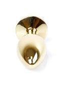 Stalowy korek analny plug złoty sex kryształ 7cm Stalowy korek analny plug złoty sex kryształ 7cm