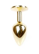 Stalowy korek analny plug złoty sex kryształ 7cm Stalowy korek analny plug złoty sex kryształ 7cm