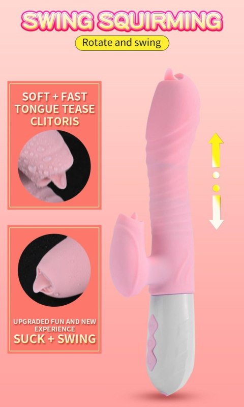 Wibrator króliczek masażer posuw podgrzewany 22cm Wibrator króliczek masażer posuw podgrzewany 22cm