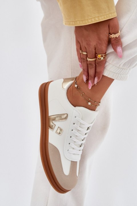 Buty Sportowe Model Micca A005 White/Gold - Step in style Step in style Buty Sportowe Model Micca A005 White/Gold - Step in style Step in style