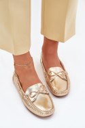 Mokasyny Model Si Passione FT246 Gold - Step in style Step in style