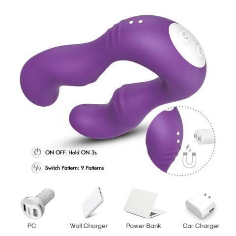 Podwójny wibrator lesbijski dla par 9 trybów 14cm Podwójny wibrator lesbijski dla par 9 trybów 14cm