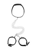 Bonded Leather Collar With Hand Cuffs Bonded Leather Collar With Hand Cuffs