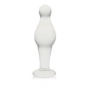 Biały opływowy szklany sex korek analny 11,5 cm Biały opływowy szklany sex korek analny 11,5 cm