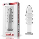 Biały szklany korek analny z 3 pierścieniami 14cm Biały szklany korek analny z 3 pierścieniami 14cm