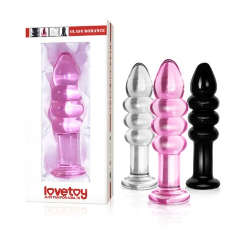 Biały szklany korek analny z 3 pierścieniami 14cm Biały szklany korek analny z 3 pierścieniami 14cm
