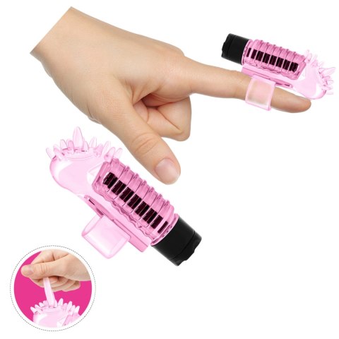 Wibrator mini na palec masażer łechtaczki różowy Wibrator mini na palec masażer łechtaczki różowy