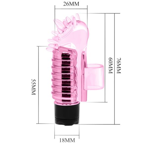 Wibrator mini na palec masażer łechtaczki różowy Wibrator mini na palec masażer łechtaczki różowy