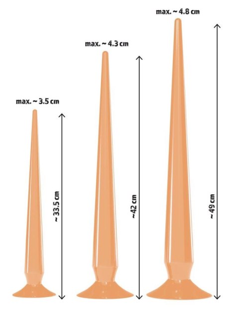 Zestaw 3 korki analne z przyssawką długie 30-49cm Zestaw 3 korki analne z przyssawką długie 30-49cm