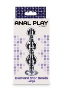 Korek analny sonda stalowa kulkowa diament 13cm Korek analny sonda stalowa kulkowa diament 13cm
