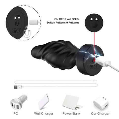 Korek analny z wibracją B-series Joy Limonster Black Korek analny z wibracją B-series Joy Limonster Black