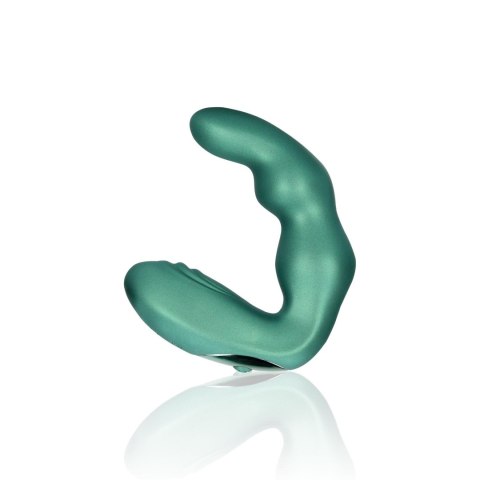 Bent Vibrating Prostate Massager with Remote Control - Metallic Green Bent Vibrating Prostate Massager with Remote Control - Metallic Green