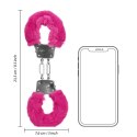 Furry Metal Hand Cuffs - Pink Furry Metal Hand Cuffs - Pink