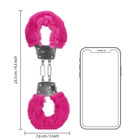 Furry Metal Hand Cuffs - Pink Furry Metal Hand Cuffs - Pink