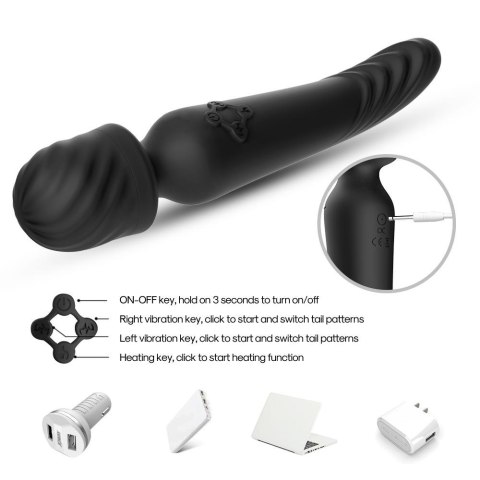 Masażer łechtaczki podgrzewany wibrator 22cm 9tryb Masażer łechtaczki podgrzewany wibrator 22cm 9tryb