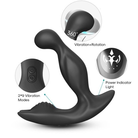 Masażer prostaty wibracje rotacja 9+5 trybów 13 cm Masażer prostaty wibracje rotacja 9+5 trybów 13 cm