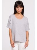 B147 T-shirt oversize z okrągłym dekoltem