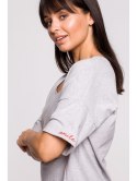 B147 T-shirt oversize z okrągłym dekoltem