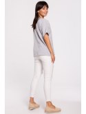 B147 T-shirt oversize z okrągłym dekoltem