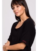 B147 T-shirt oversize z okrągłym dekoltem