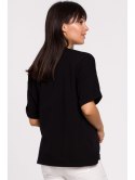 B147 T-shirt oversize z okrągłym dekoltem