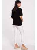 B147 T-shirt oversize z okrągłym dekoltem
