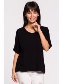 B147 T-shirt oversize z okrągłym dekoltem