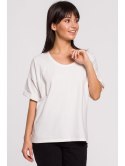 B147 T-shirt oversize z okrągłym dekoltem