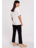 B147 T-shirt oversize z okrągłym dekoltem