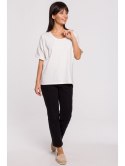 B147 T-shirt oversize z okrągłym dekoltem