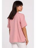 B147 T-shirt oversize z okrągłym dekoltem