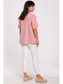 B147 T-shirt oversize z okrągłym dekoltem