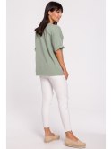 B147 T-shirt oversize z okrągłym dekoltem