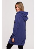 B203 Bluza tunika z kołnierzem i kapturem B203 Bluza tunika z kołnierzem i kapturem
