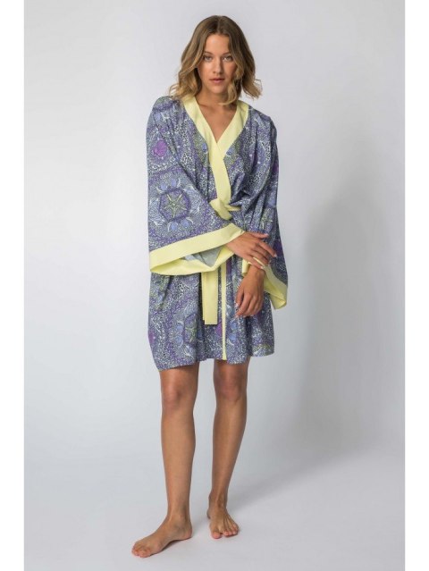 LA107 Kimono z kolorowym nadrukiem LA107 Kimono z kolorowym nadrukiem