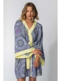 LA107 Kimono z kolorowym nadrukiem LA107 Kimono z kolorowym nadrukiem
