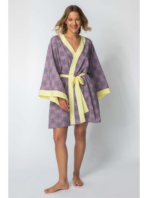 LA107 Kimono z kolorowym nadrukiem LA107 Kimono z kolorowym nadrukiem
