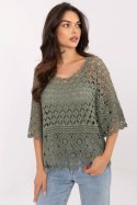 Bluzka Model MI-BZ-9007.77 Khaki - Italy Moda Italy Moda Bluzka Model MI-BZ-9007.77 Khaki - Italy Moda Italy Moda