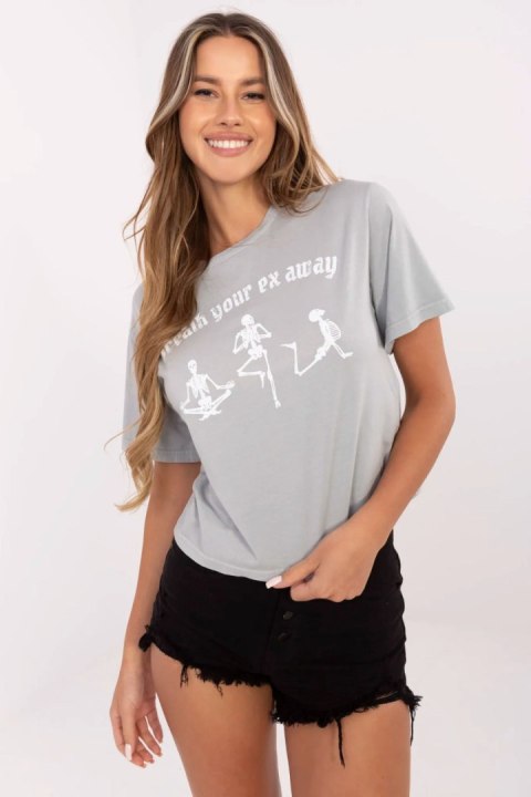 Tshirt Damski Model 157-TS-0086.59P Grey - Rue Paris Rue Paris Tshirt Damski Model 157-TS-0086.59P Grey - Rue Paris Rue Paris