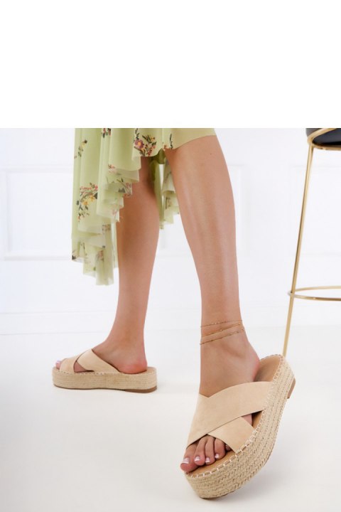 Sandał Klapki Model Jerisa X5-350 Beige - PRIMO PRIMO Sandał Klapki Model Jerisa X5-350 Beige - PRIMO PRIMO