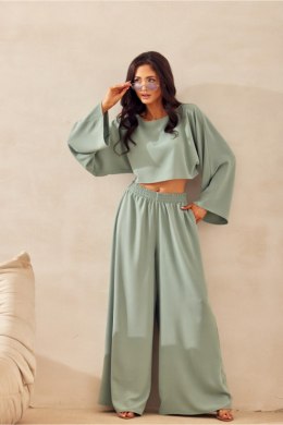 Spodnie Damskie Model Lara SZL SPD0046 Szałwia - Roco Fashion Roco Fashion